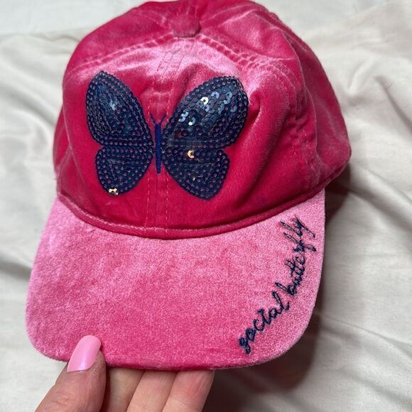 Hatley Shimmer Butterfly Baseball Cap. - Picture 2 of 7